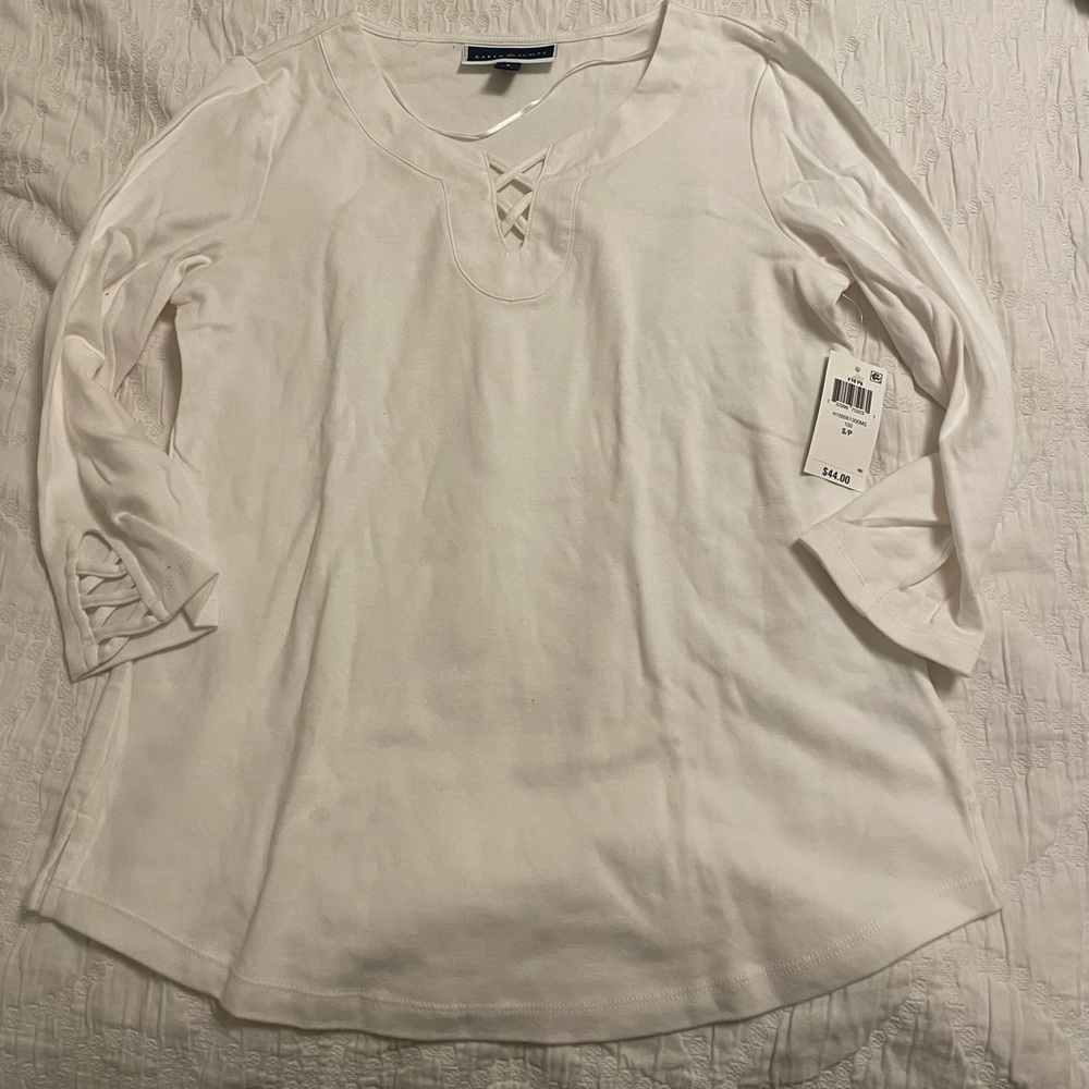 BNWT Karen Scott 3/4 sleeve cotton t shirt